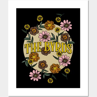 Byrds Name Personalized Flower Retro Floral 80s 90s Name Style Posters and Art